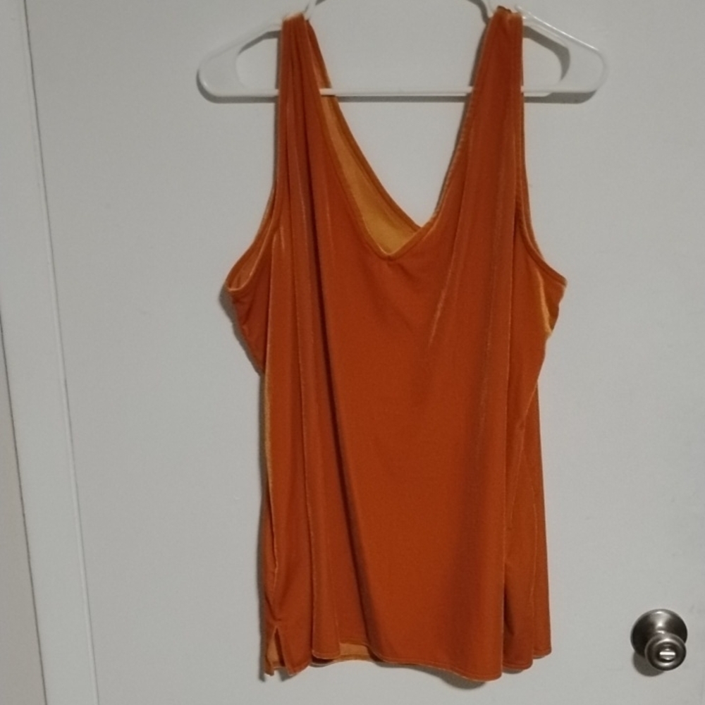 Old Navy Orange V-Neck Sleeveless Tank Top